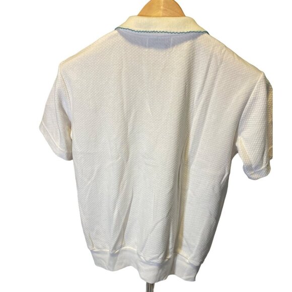 Vintage Keneth Too White Pastel Embroidered Collared Short Sleeved Top Sz M - Picture 2 of 6